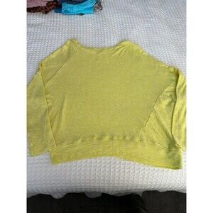 Women's Anthropologie Bright Yellow Asymmetrical Top Size L Oversized